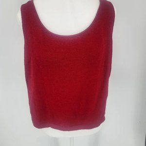 St. John Womens Red Santana Knit Tank Top Sleeveless Women's Size Medium